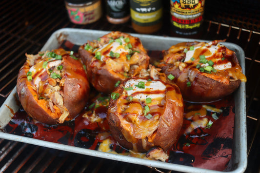 Smoked Chicken Stuffed Sweet Potatoes Recipe