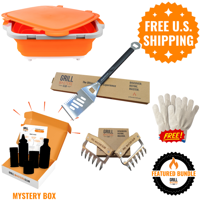 BBQ Competitor Bundle: Prep Tub, Spatula, Meat Claws & Mystery Box w/ FREE Grilling Gloves