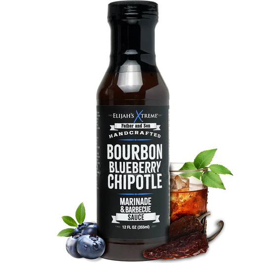 Elijah's Xtreme Bourbon Blueberry Chipotle BBQ Sauce & Marinade (12 oz)