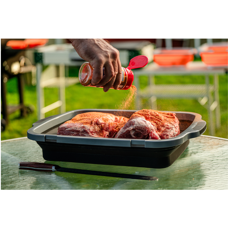 V2 BBQ Prep Tub w/ Locking Lid by Drip EZ - Pitmaster Black