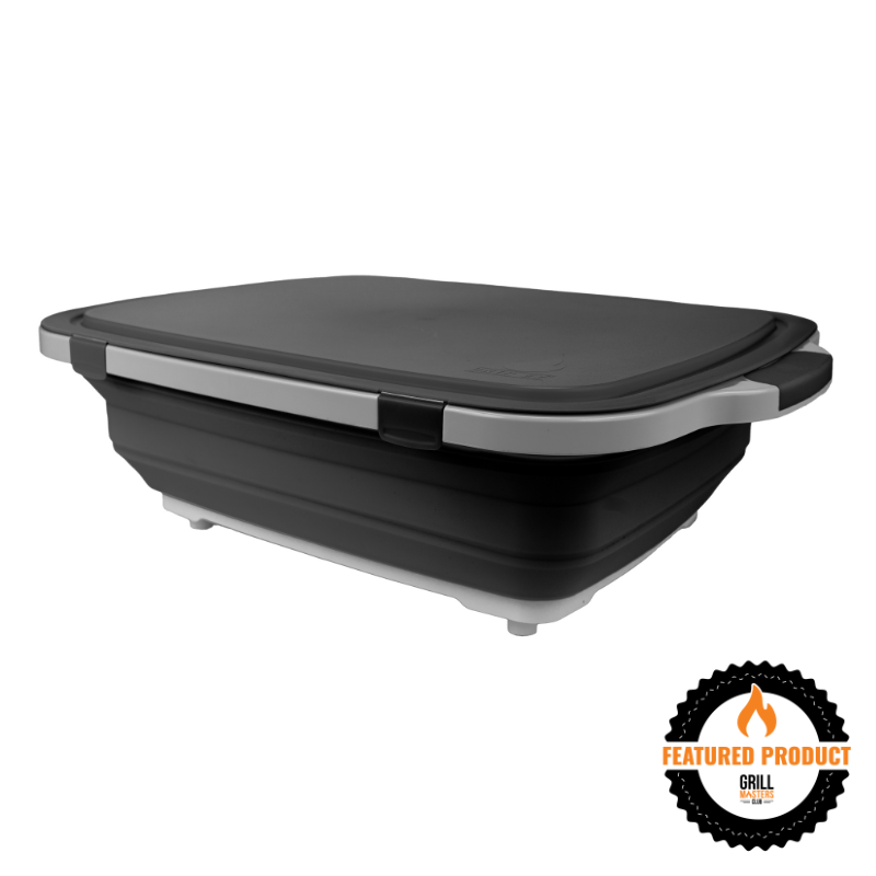 V2 BBQ Prep Tub w/ Locking Lid by Drip EZ - Pitmaster Black