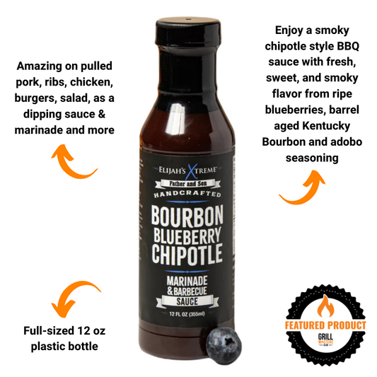 Elijah's Xtreme Bourbon Blueberry Chipotle BBQ Sauce & Marinade (12 oz)