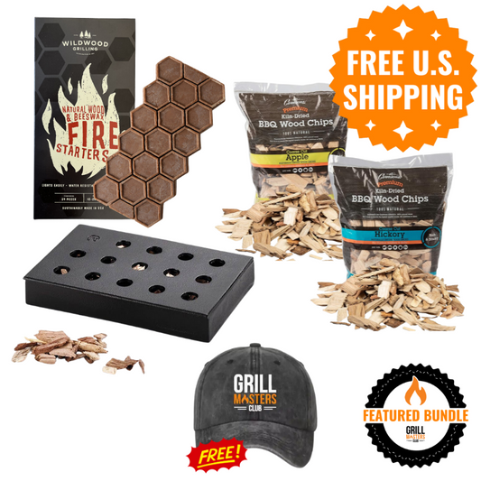 Get Fired Up Bundle: Smoke Box + Wood Chips + Firestarters + Free Hat