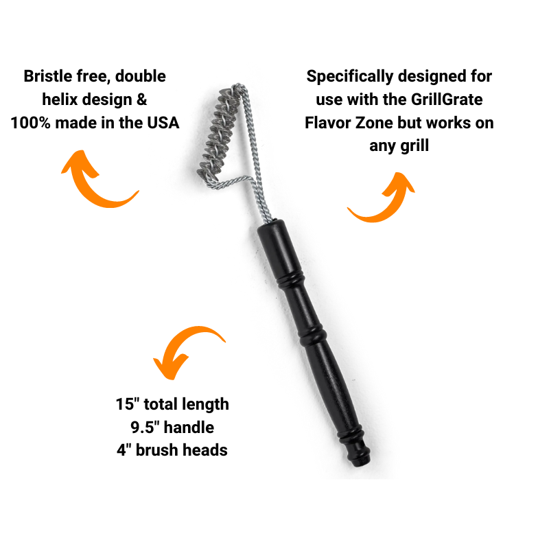 GrillGrate Bundle: Flavor Zone 15″ GrillGrate + ComboTong + Grill Brush