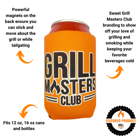 Grill Masters Club Magnetic Neoprene Koozie - Orange