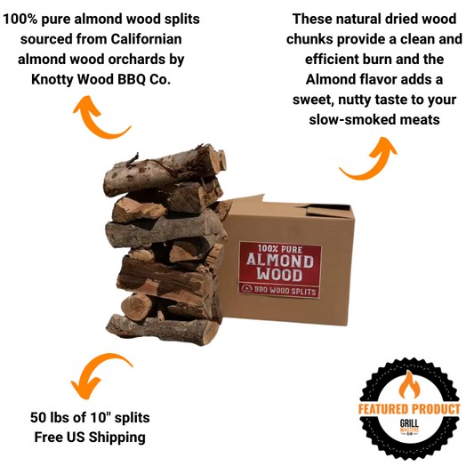 100% Pure Almond Wood Splits by Knotty Wood (46-50lb)