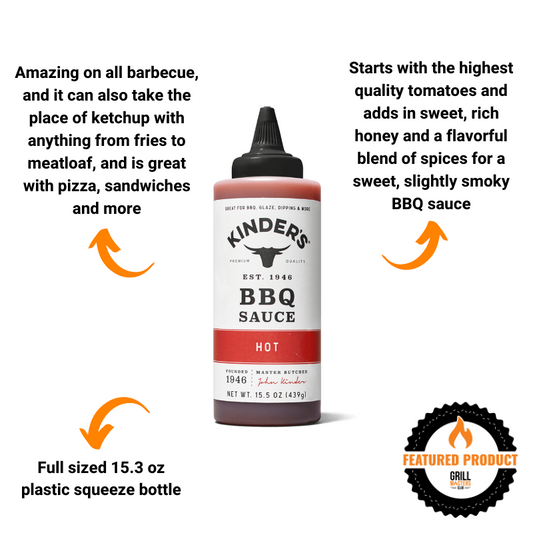 Kinder's BBQ Sauce 4-Pack: Hot, Honey, Hickory Brown Sugar & Gold