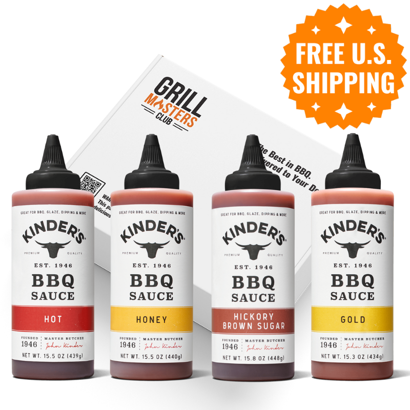 Kinder's BBQ Sauce 4-Pack: Hot, Honey, Hickory Brown Sugar & Gold