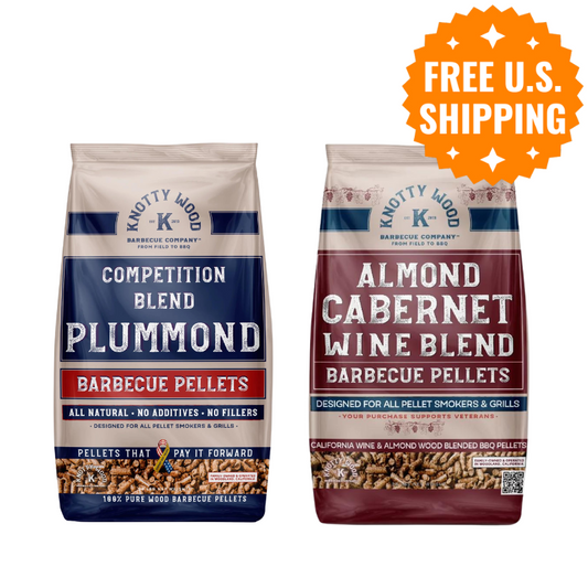 2 Pack: Plummond & Almond Cabernet Wood Barbecue Pellets by Knotty Wood (2 x 20lb)