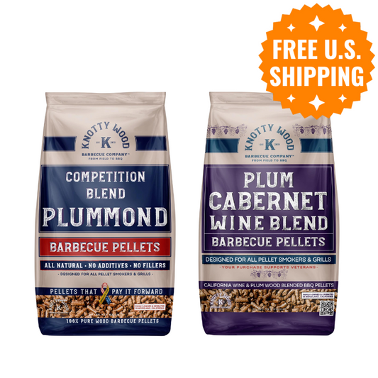 2 Pack: Plummond & Plum Cabernet Wood Barbecue Pellets by Knotty Wood (2 x 20lb)