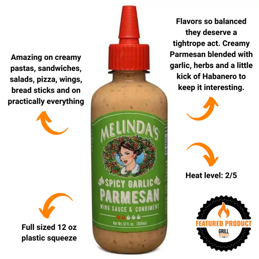 Melinda’s Spicy Garlic Parmesan Wing Sauce & Condiment (12 oz)