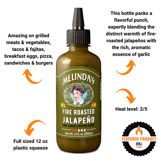 Melinda’s Fire Roasted Jalapeño and Garlic Pepper Sauce (12 oz)