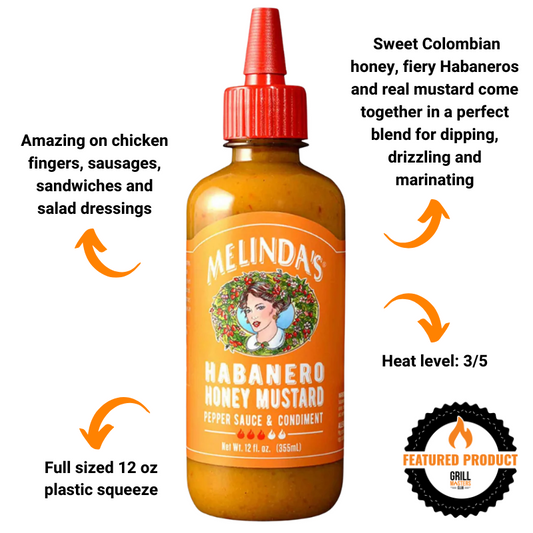 Melinda’s Hot Habanero Honey Mustard Pepper Sauce (12 oz)