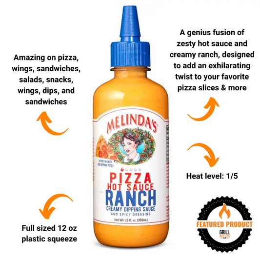 Melinda’s Pizza Hot Sauce Ranch Creamy Dipping Sauce and Spicy Dressing (12 oz)