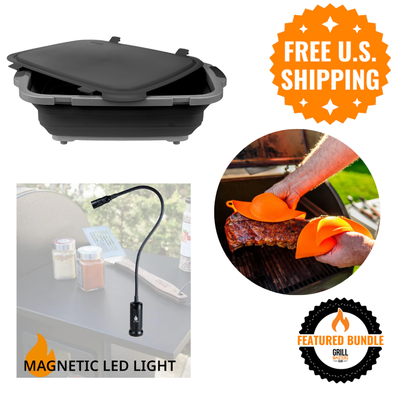 Midnight Smoker Bundle: Prep Tub + Grill Light + Grill Mitts