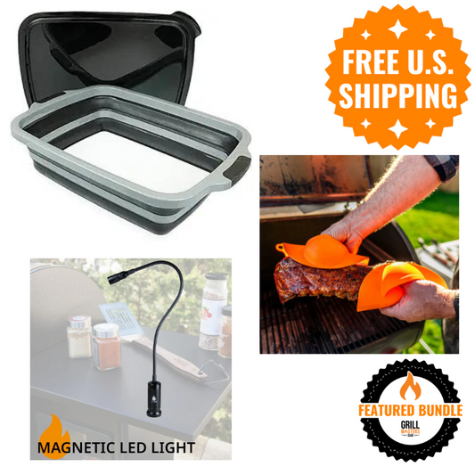 Midnight Smoker Bundle: Prep Tub + Grill Light + Grill Mitts