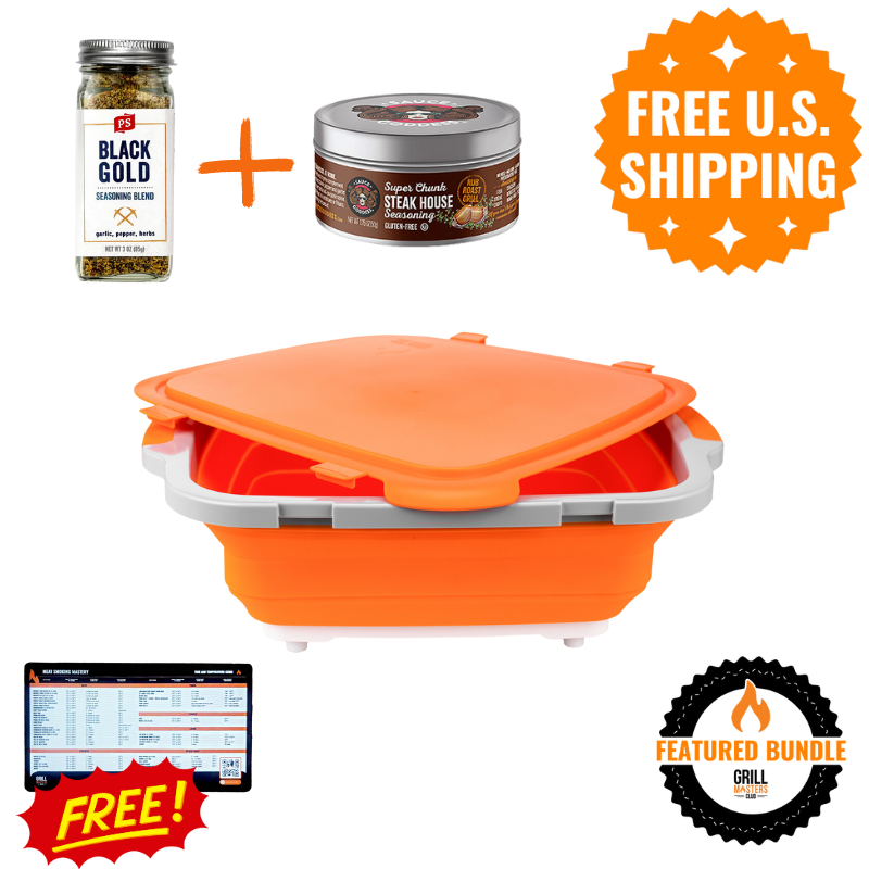 Rub & Tub Bundle: V2 BBQ Prep Tub + 2 Premium Dry Rubs w/ FREE Time & Temp Magnet