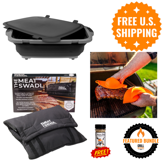 Smoker Essentials Bundle: Prep Tub + Meat Swadl + Grill Mitts + Free Rub