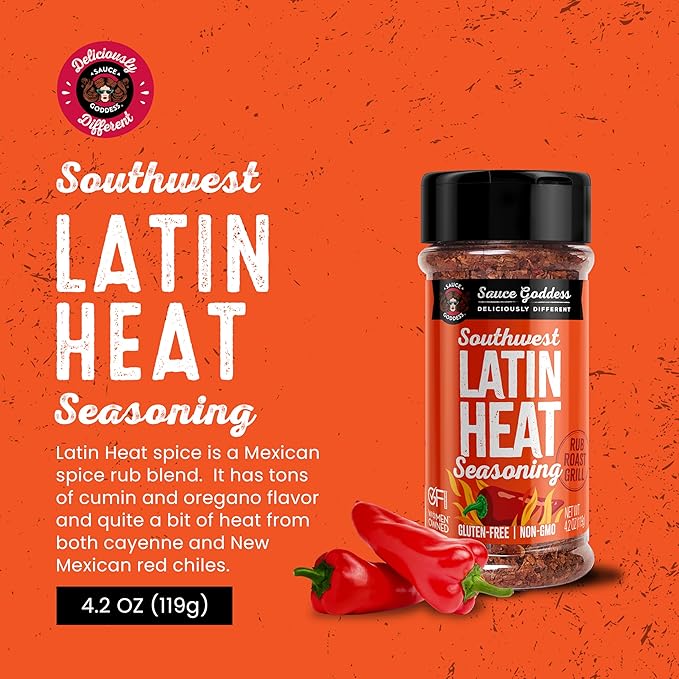 Southwest Latin Heat Seasoning by Sauce Goddess (4.2 oz)