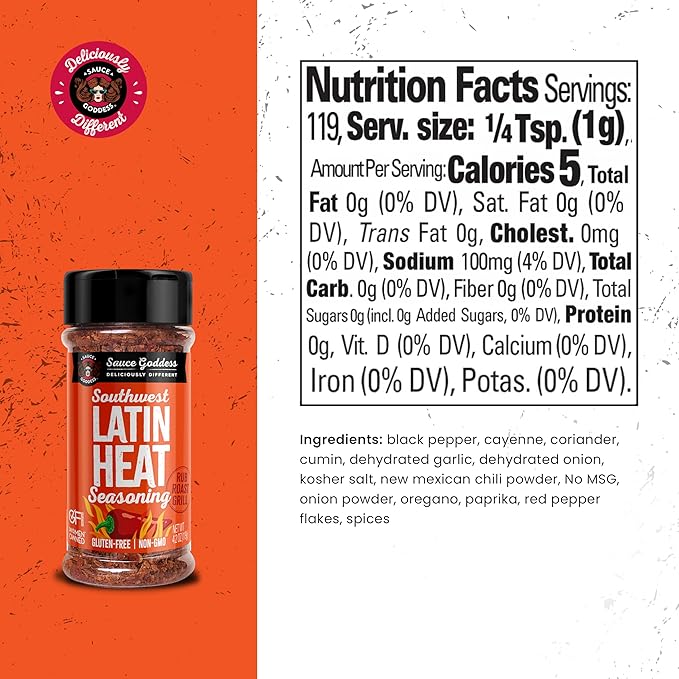 Southwest Latin Heat Seasoning by Sauce Goddess (4.2 oz)