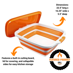 XL BBQ Prep Tub by Drip EZ - Classic Orange