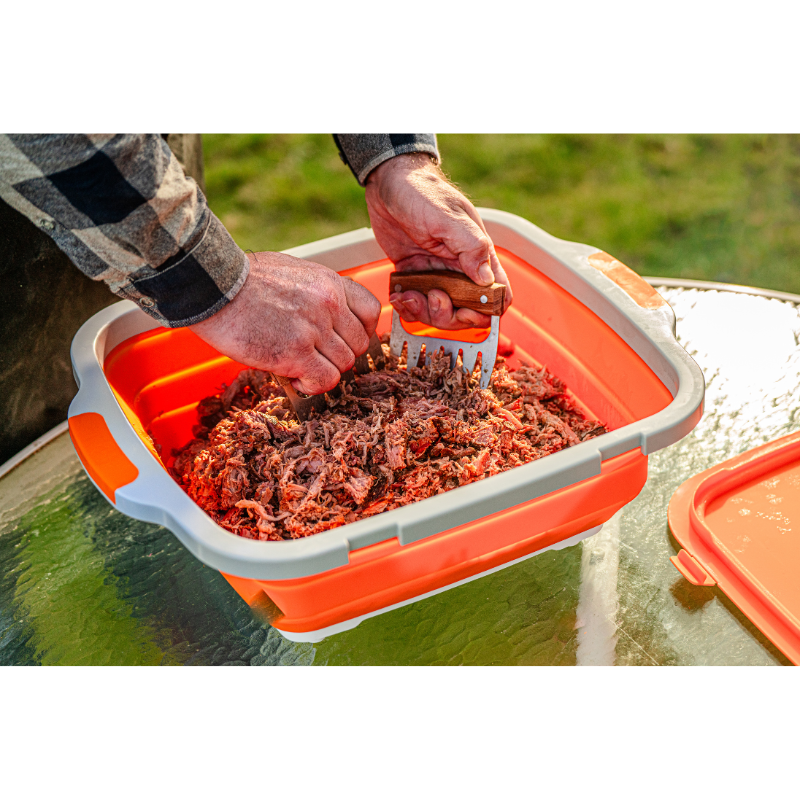 V2 BBQ Prep Tub w/ Locking Lid by Drip EZ - Classic Orange