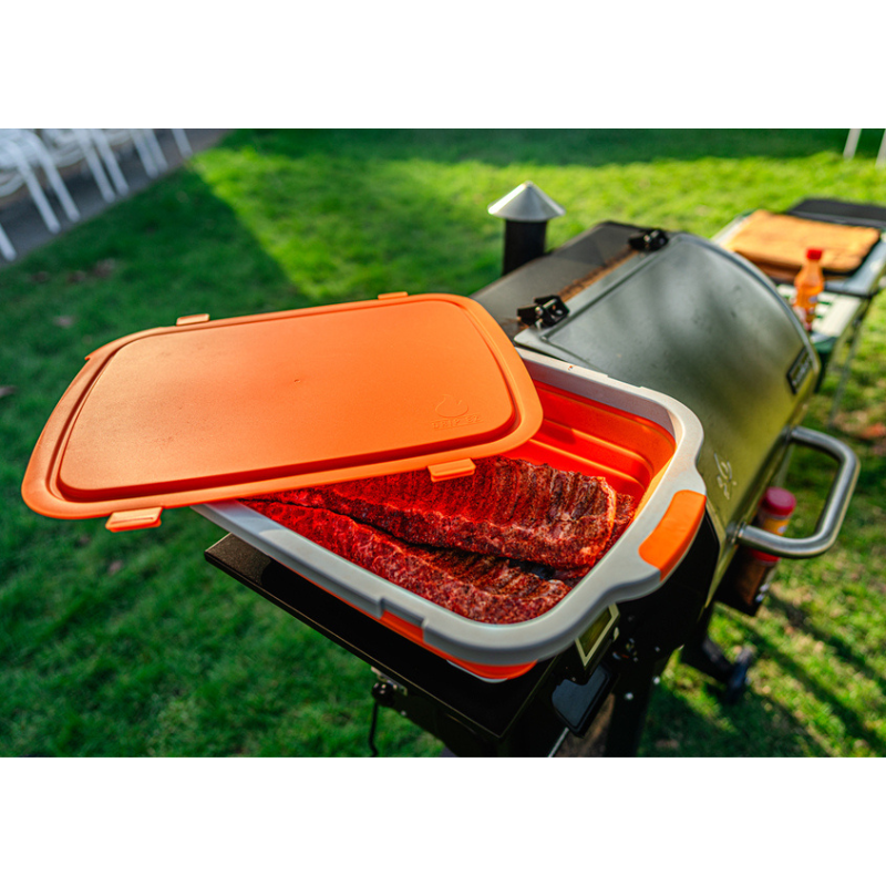 V2 BBQ Prep Tub w/ Locking Lid by Drip EZ - Classic Orange